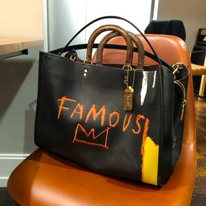 LTD EDITION Coach x Jean Micheal Basquiat 👑 Black Rogue 39 3-Way Bag